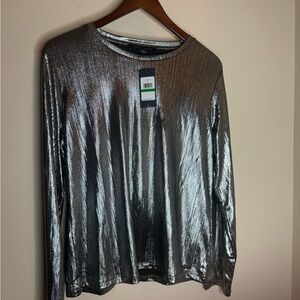 Tommy Hilfiger Silver Metallic Blouse